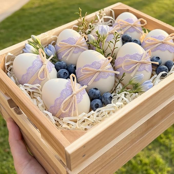 Nesting Wood Storage Crates (Set of 3) - Light Natural Acacia Wood Stackable Wooden Boxes for Storage & Organization - Decorative Wooden Basket Set for Fruits, Shelving & Home Decor - Image 6