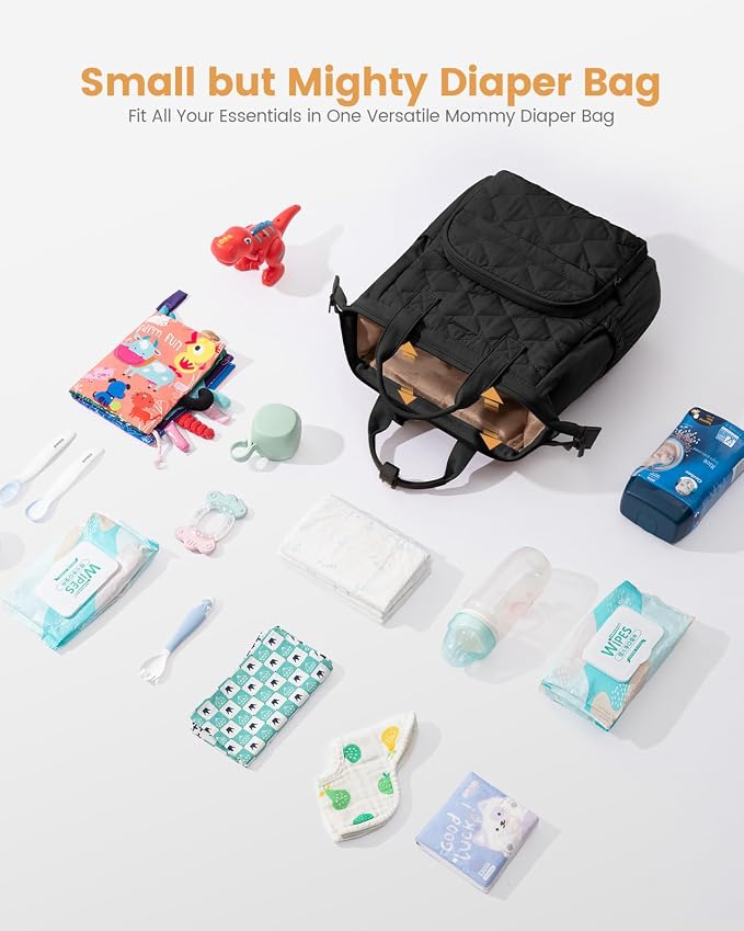 LOVEVOOK Small Diaper Bag Backpack, Mini Baby Bag for Girl Boy with Changing Pad, Diaper Backpack for Mom Dad with Stroller Buckles - Image 4