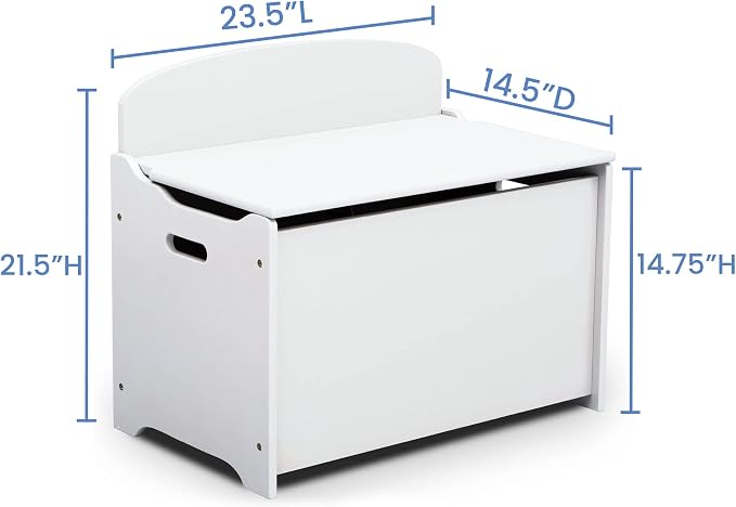 Delta Children MySize Deluxe Toy Box, Bianca White - Image 6
