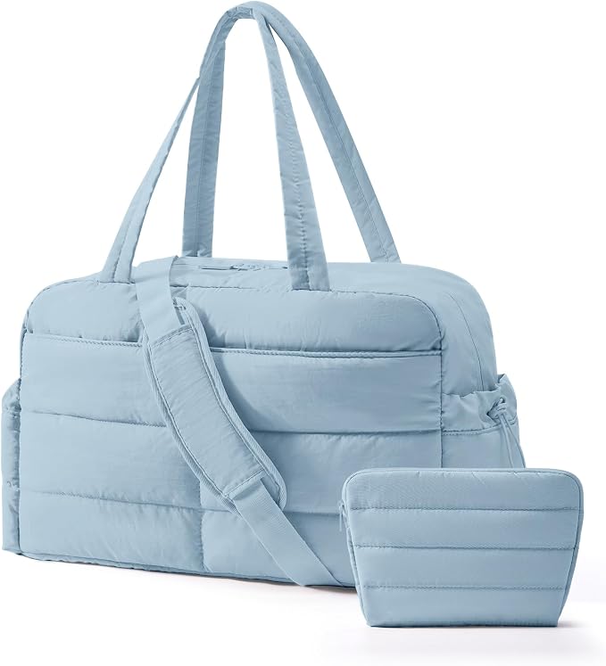 BAGSMART Gym Bag for Women with Toiletry Pouch, Lightweight Weekender Bags for Women with Wet Pocket, 31L Quilted Travel Duffle Carry On Bag, Weekender Overnight Bag for Travel,Water Resistant by BAGSMART