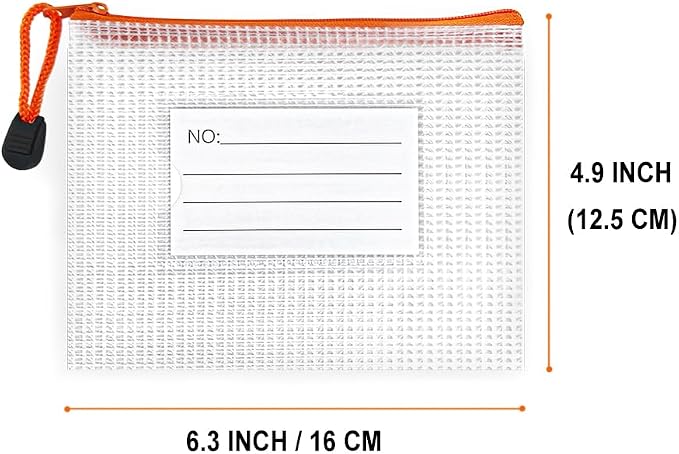 BOPART 24pcs Small Mesh Zipper Pouch 6.3x4.9 Inches Waterproof Zip Mesh Bags with Label Pocket for Home Office Supplies & Cosmetics Travel Accessories - Image 2