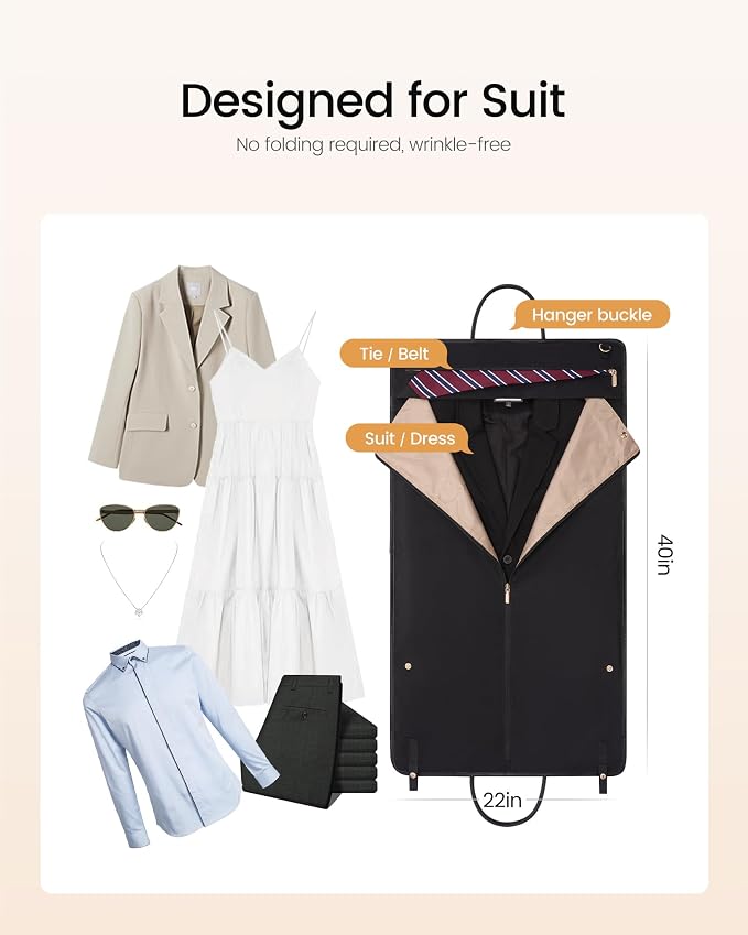 LOVEVOOK Garment Bags for Travel,3 in 1 Garment Duffle Bags with Shoe Pouch | Carry on Garment Bag,Hanging Suitcase,Suit,Dress,Business,Travel Bag,Weekender Bag - Image 4