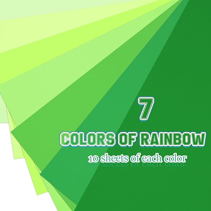 Construction Paper 8.5x11 in,70 Sheets,Set of 7 Colors 178GSM/65LB Heavyweight Construction Paper,Crafts,Arts,School Classroom Art Supplies Assorted Colors Bulk Paper - Image 2