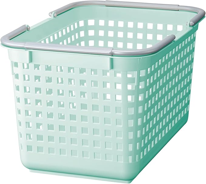 Like-it│SCB-4│Daily use inside or outside of the home. Movable handles make it easy to carry around.|Bathroom essentials, kid's toys, tools, and gardening.|18.03" x 12.01"x 10.35"| Mint Blue |6.6 gal by Like-it