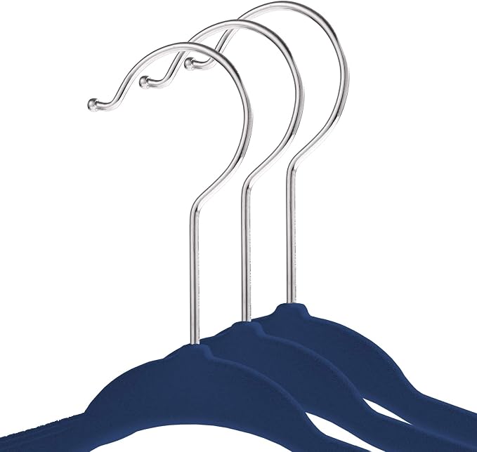 Casafield 50 Velvet Baby Hangers - 11" Size for Infant & Toddler Clothes - Royal Blue - Image 2