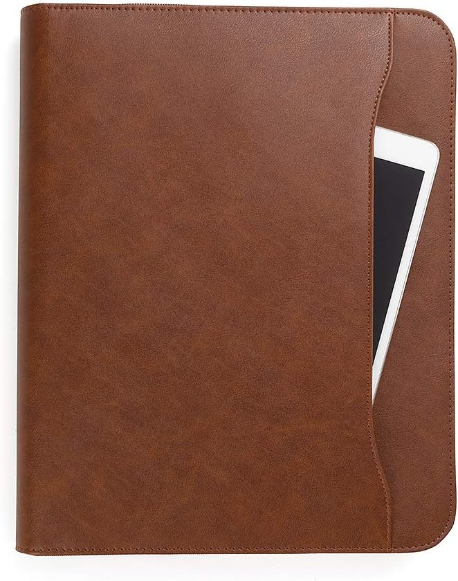 Forevermore Portfolio Binder, 1.5" Permanent 3-Ring, Vegan Leather, Brown - Image 3
