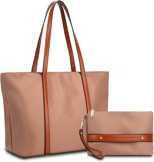 YALUXE Women's Nylon Tote Bags Large Capacity Shoulder Bags Work Handbags Purses Travel Beach Bags | Nylon by YALUXE