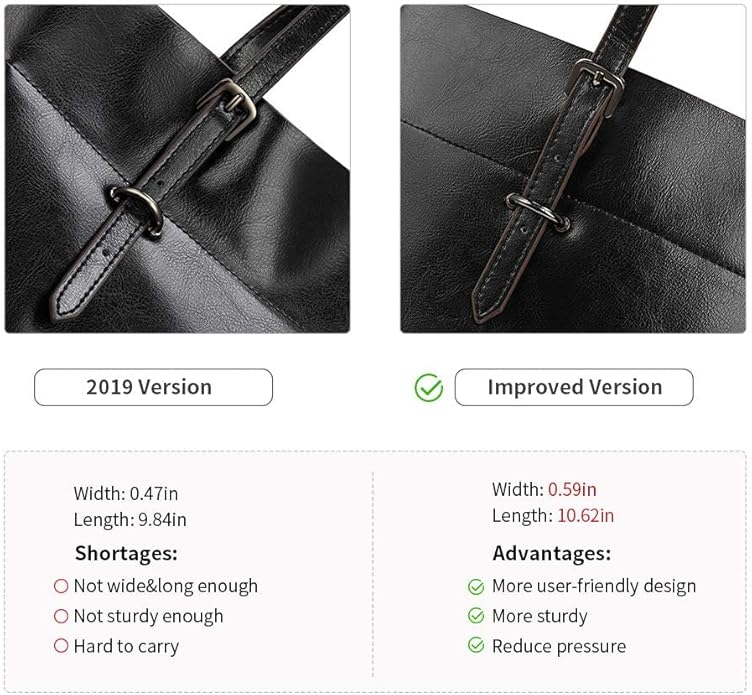 Kattee Vintage Genuine Leather Tote Shoulder Bag for Women | Genuine leather tote with adjustable straps, 7 pockets, and room for a 14-inch laptop, ideal for work and travel. - Image 6