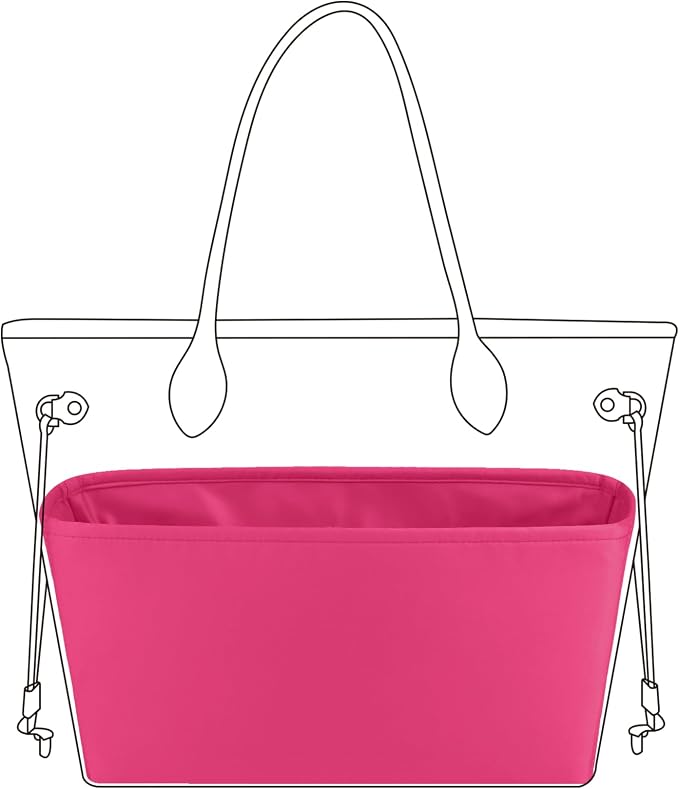 DGAZ Silk Purse Organizer Insert for Neverfullbag(Peach Pink,BB) | Soft and Lightweight,Perfect Fit,Multi-pocket Storage,Bag Protector,Luxury Bag Care,Handmade,for Smooth Bag Organizer by DGAZ