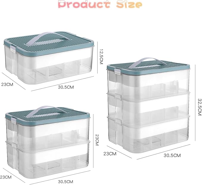 Toys Organizer Storage Case for Lego Box Kids Toy Stackable Building Blocks with Lids Bins Adjustable Lego Storage Containers Plastic Toy Box Green 1 Layer - Image 8