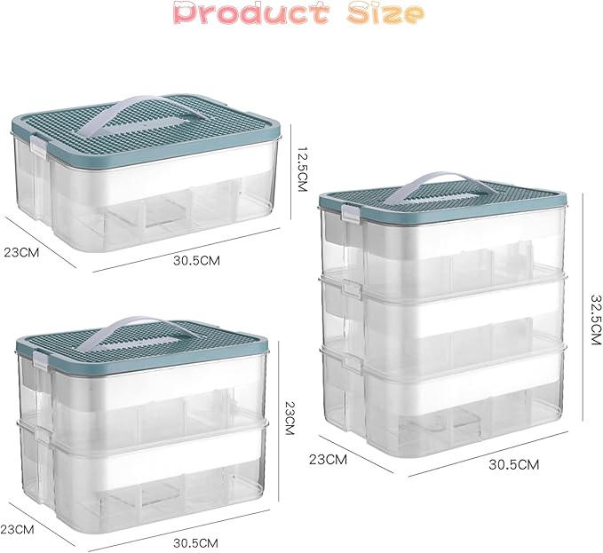 Toys Organizer Storage Case for Lego Box Kids Toy Stackable Building Blocks with Lids Bins Adjustable Lego Storage Containers Plastic Toy Box Green 2 Layers - Image 8