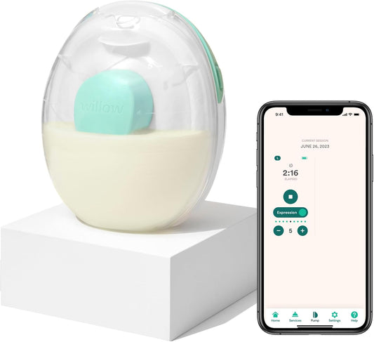 Willow Go - Hands Free Breast Pump - Wearable Breastfeeding Pump - Portable, Electric, Cordless, & 9 Levels of Hospital Grade Suction Strength - Postpartum Essentials - Single Breast Pump