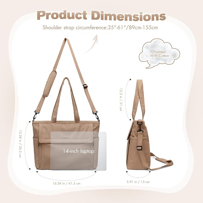 14L Puffer Diaper Bag Tote, Large Capacity Travel Diaper bags, Crossbody Hospital Bag for mom - Image 5