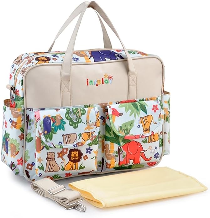 Kamay's Mummy Shoulder Bag Diaper Bag Chic Nappy Changing Bag Tote/Messenger Style Large with Changing Mat, Adjustable Straps by Kamay%27s
