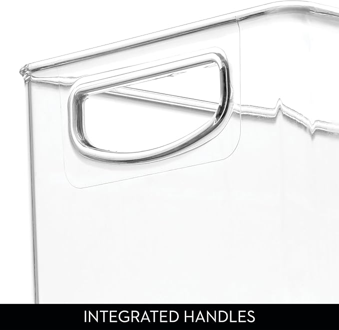 iDesign Plastic Stackable Pantry Bin with Handles, Set of 4, Clear | For Kitchen Cabinets or Fridge, Made in USA - Image 5