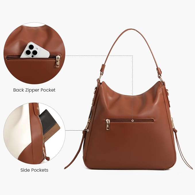 Hobo Crossbody Bag for Women, Designer Shoulder Purse Handbags - Image 6