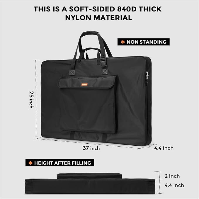Nicpro Art Portfolio Bag 24 x 36 in, Nylon Artist Carrying Bag Waterproof | Soft Sided Bag, Adjustable Shoulder Strap, Storage Case for Artwork Sketch Drawing Canvas Photography Poster Solar Panel - Image 2