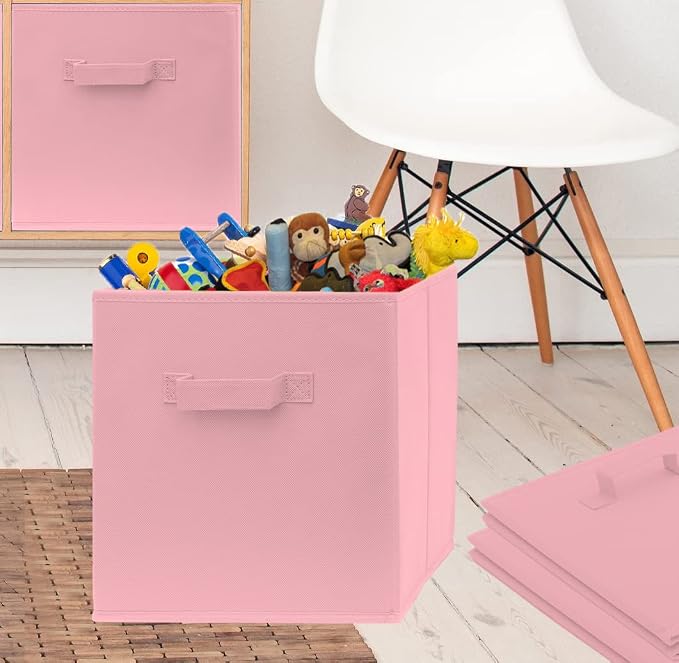 13 Inch Cube Storage Bins - 2 Pack - Large, Dual Handles, Foldable | 13x13 Fabric Bins for Organizing Closet, Clothes and Toys - Image 7