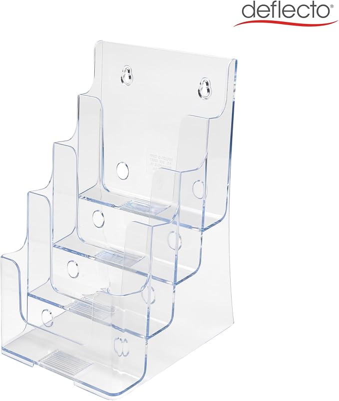 Deflecto 77901 Four-tier multi-compartment medium size docuholder, 6-1/2wx6-1/4dx10h, clear - Image 3