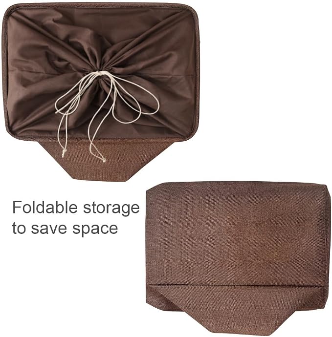 Organization and Storage Basket for Organizing - 17x14x10 inch 3 Pack Fabric Storage Cubes, Collapsible Storage Bins for Shelves Closet Organizer Toy Gift Cloth (Brown) - Image 7