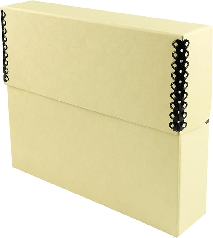 Lineco Archival Document Storage Box, Tan, 15.5" x 10.5" x 2.5" | Legal-Sized, Metal Edge, Acid-Free Boxboard Case, Organize Files, Prints, Photos by Lineco