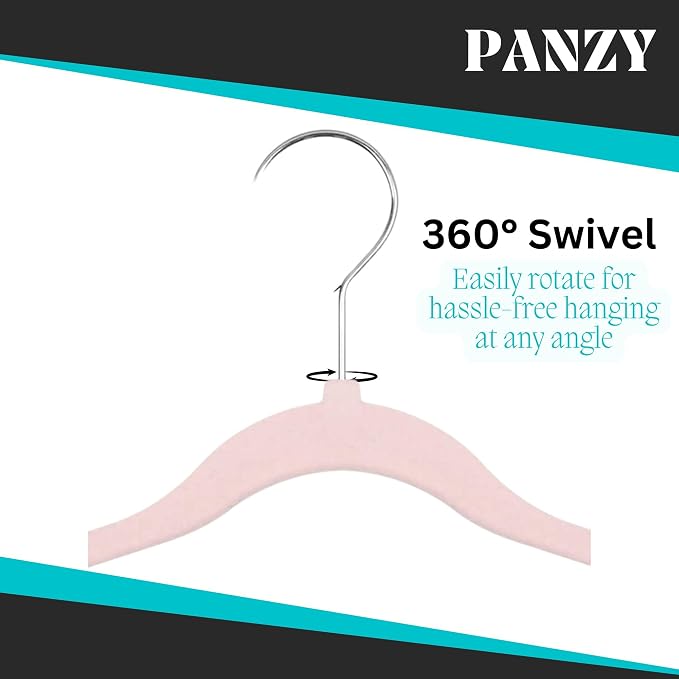 30 Pack Kids Velvet Clothes Hangers, Non-Slip Clothes Hangers for Infant and Toddler, Ultra-Slim Space Saving for Nursery Closet Organisation - Image 3