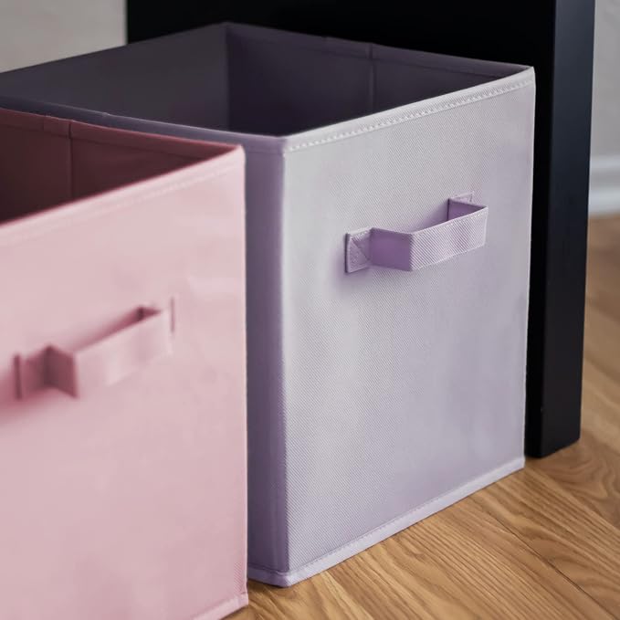 13 Inch Cube Storage Bins - 6 Pack - Large, Dual Handles, Foldable | 13x13 Fabric Bins for Organizing Closet, Clothes and Toys - Image 6
