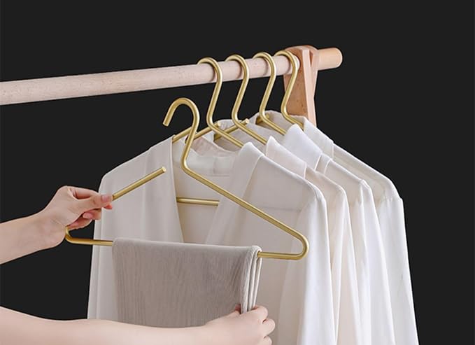 Premium Matte Gold Aluminum Coat Hangers 6 Piece Set, 16.5” Extra Smooth & Durable Metal Shirt Dress Hanger,Aluminum Alloy Hanger,Clothing Support,Clothing Hang - Image 5