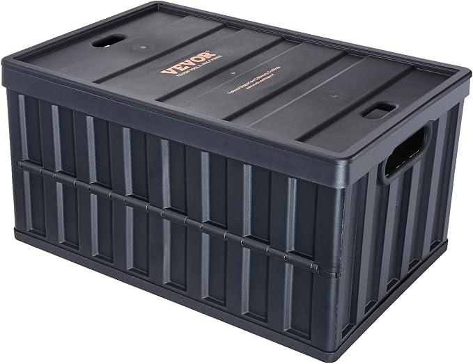 VEVOR 65L Collapsible Storage Bins with Lids 3 Packs, Stackable Utility Crates with Handles, Large Folding Containers for Organizing Tools, Books, Food, Drinks, Camping&Transport | For Organizing Tools, Books, Food, Drinks, Camping&Transport, Large Hea... - Image 10