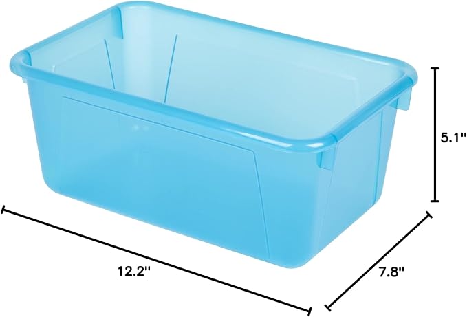 Storex Small Cubby Bins – Plastic Storage Containers for Classroom, 12.2 x 7.8 x 5.1 inches, Candy Teal, 5-Pack (62480A05C) - Image 11