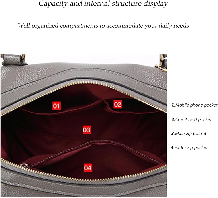 Handbags and Purses for women Vegan Leather Tote Bag for Women Satchel Shoulder Bags Travel Purse with Compartments - Image 3