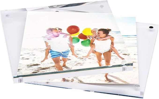 4x4 Acrylic Frame 2 Pack,20MM Thicker Frameless Clear Picture Frames | Freestanding Double Sided Magnetic Picture Frame,Acrylic Picture Frames for Desktop Display with Microfiber Cloth,Gift Ideal - Image 6
