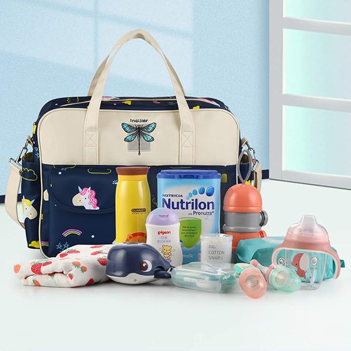 Diaper Tote Bag Organizer, Large Capacity Shoulder Bag Baby Portable Nappy Handbag Crossbody Bags - Image 2