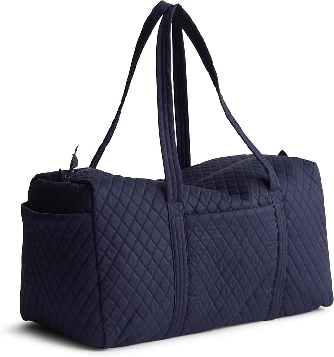 Vera Bradley Women's Premium Cotton Large Original Duffel Bag – Carry On Weekender Travel & Gym Bag – Peacoat, 58L by VeraBradley