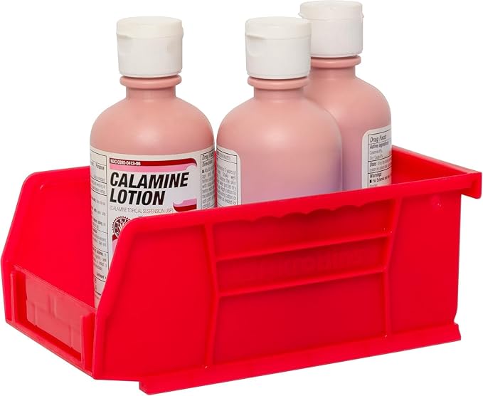 Akro-Mils 30220 AkroBins Plastic Storage Bins, 7"x4"x3", Red, 24-Pack | Space-Saving Stackable Bins for Garage, Pantry, Craft Organization - Image 9