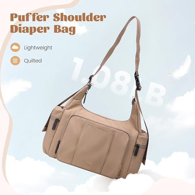 14L Puffer Diaper Bag Tote, Large Capacity Travel Diaper bags, Crossbody Hospital Bag for mom - Image 7
