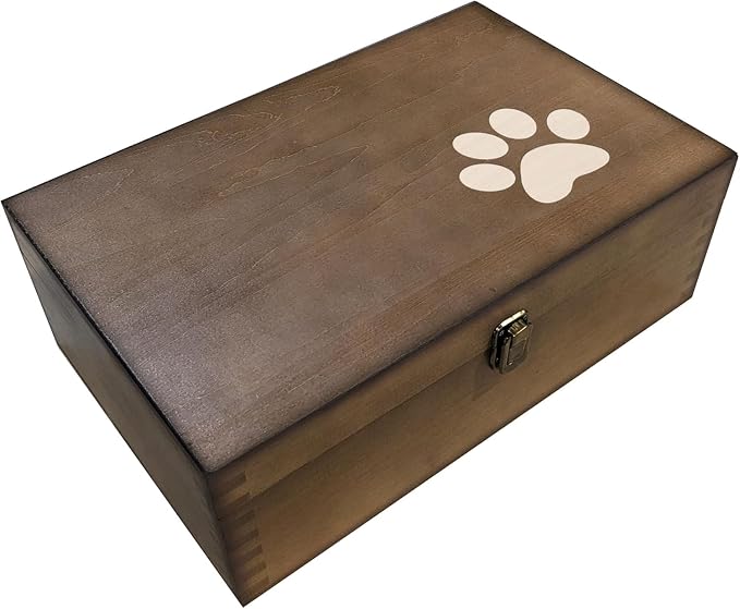 Pet Casket Wooden Keepsake Box, Large Memory Box for Keepsakes, Decorative Storage Box for Memories, Jewelry, & Photos, Memorial Boxes for Men & Women by GUYTRENDz-GiftsforMen