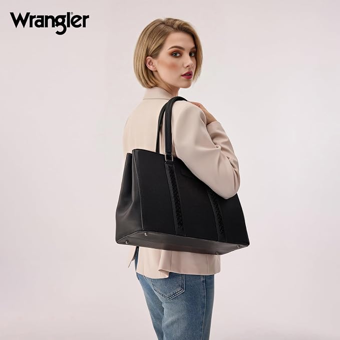 Montana West Wrangler Laptop Tote Bag for Women 15.6 Inch Computer Bag for Work Large Double Compartment Purse and Handbag - Image 6