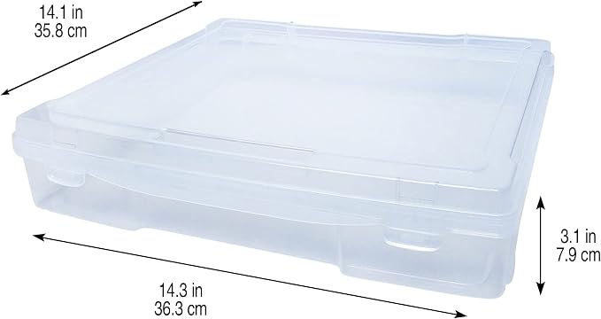 Generic 12” x 12” Plastic Scrapbook Storage Case by Simply Tidy - Portable Case for Documents, Papers, Sewing, Crafts - Clear, Bulk 12 Pack - Image 4