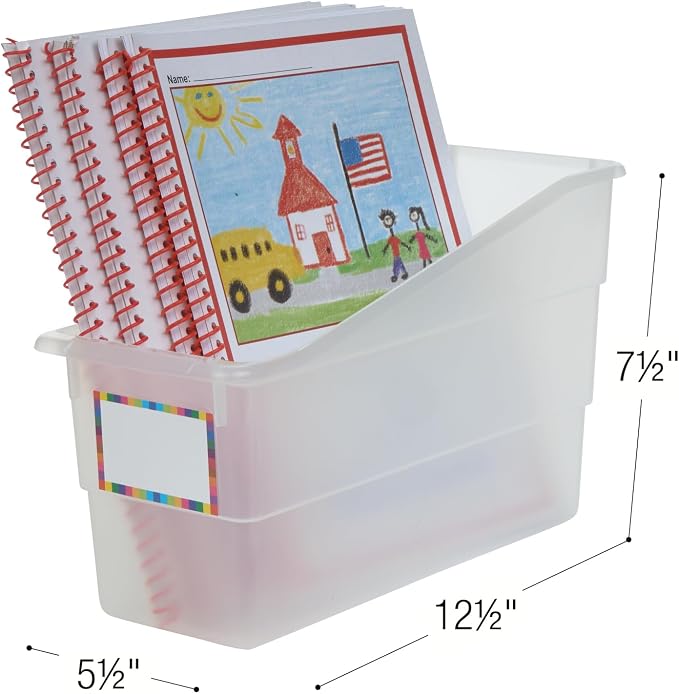 Really Good Stuff Durable Book & Binder Holders - 6 Pack - Clear - Image 3