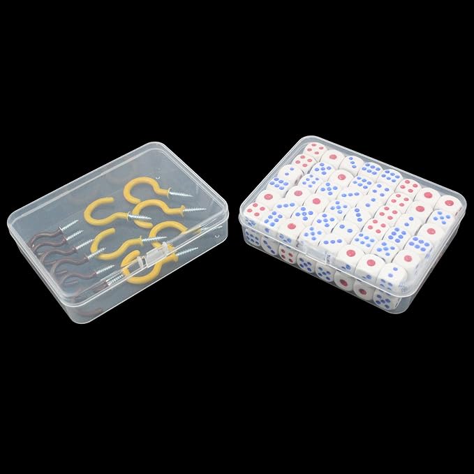 Rectangular Clear Plastic Storage Containers, 12 Pack | 4.5 x 3.3 x 1.1 inch, Hinged Lid, For Beads and Small Craft Items - Image 6