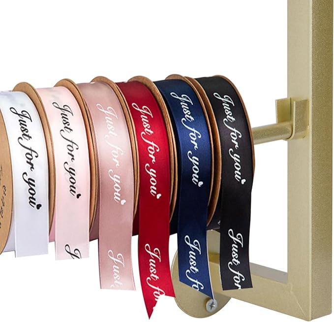 ikare Ribbon Storage Organizer,Wall Mounted Ribbon Organizer,Wrapping Paper Rack,7-Tier Metal Ribbon Storage for Craft Room,Flower Shop,Gift Wrapping Paper,Golden - Image 5
