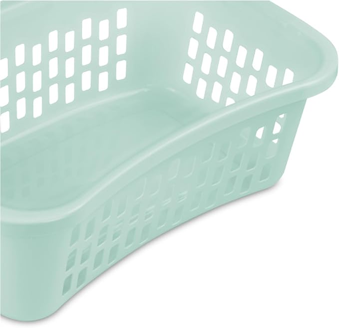 Sterilite HipHold Laundry Basket, Plastic Rectangle Clothes Hamper, 6 Pack | 1.5 Bushel Capacity, Mint, Bin with Comfort Grip Handles & Reinforced Rim - Image 7