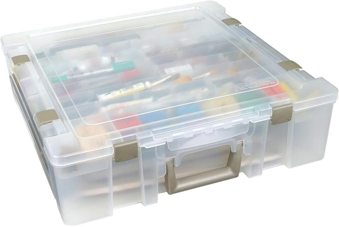 ArtBin Super Satchel Deluxe Divided Base Organizer with Drawers, Clear | Divided Base with Drawers, Large Portable Craft Storage, Secure Latches, Carry Handle, Durable Plastic - Image 5
