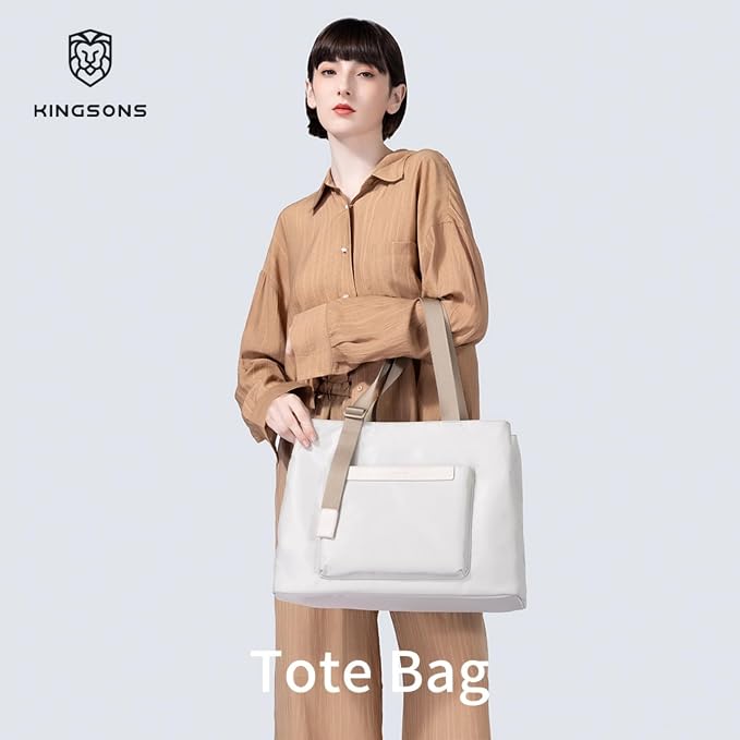 Kingsons Tote Bag for Women, Large Nylon Tote handbags, waterproof Laptop Tote with 14" MacBook Pro Compartment - Image 2
