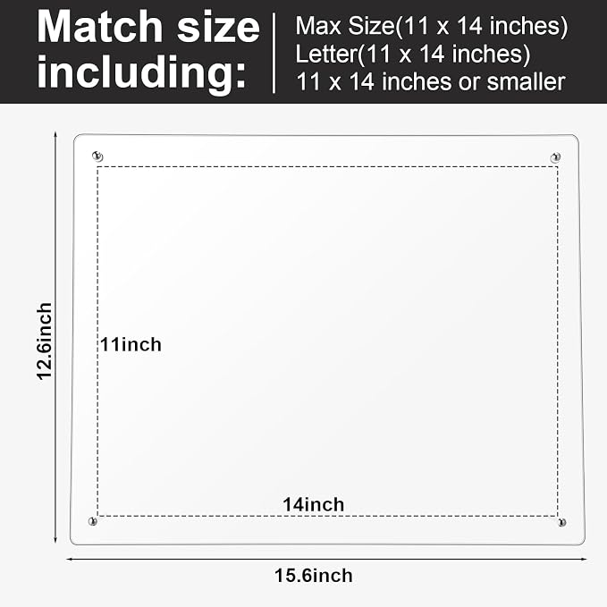 Thyle 8 Pcs Acrylic Photo Frame 11x14'' Clear Floating Picture Frame for Wedding Photos Art Prints Photography Gallery Wall Display Hanging or Tabletop for Living Room Hallway or Entryway (Silver) - Image 2