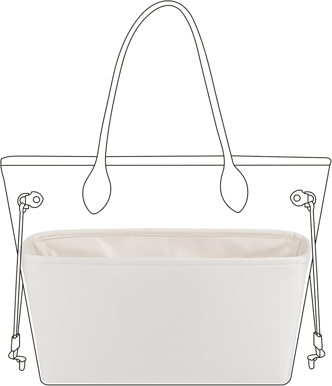 DGAZ Silk Purse Organizer Insert for Neverfullbag(Gris Pale,PM) | Soft and Lightweight,Perfect Fit,Multi-pocket Storage,Bag Protector,Luxury Bag Care,Handmade,for Smooth Bag Organizer by DGAZ