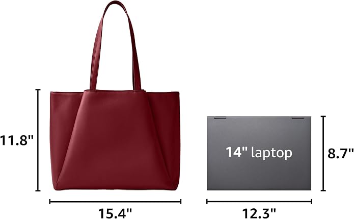 Work Tote Bags for Women 15.6 Inch Laptop with Zip Compartments | Vegan Leather Strcutured Professional Briefcase for Office, Meeting, Business with Padded Sleeve for Computer, water bottle - Image 3