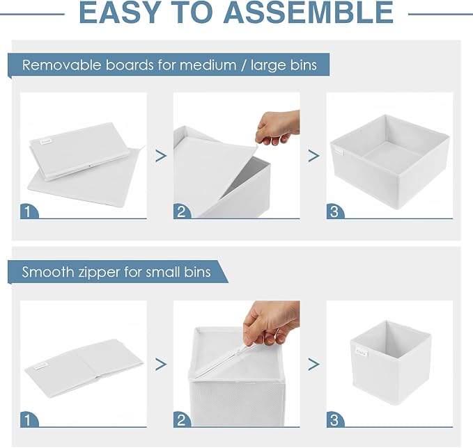 Drawer Organizer Clothes, 8 Pack Underwear Drawer Organizer, Foldable Closet Organizers and Storage Dresser Drawer Dividers for Clothes, Socks, Scarves, Ties (White) - Image 6