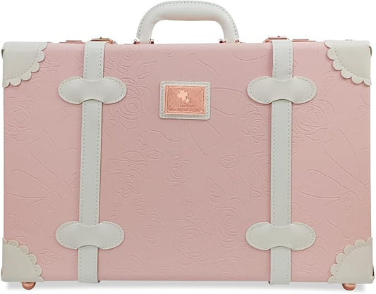 Unitravel Baby Keepsake Case, 18" Handmade Memory Storage Box, Newborn Keepsake Box, Vintage Suitcase for Baby Shower, Baptism, Naming Ceremony or Birthday (Pink) by Unitravel